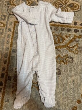 Light Blue Stripe Footed One-Piece